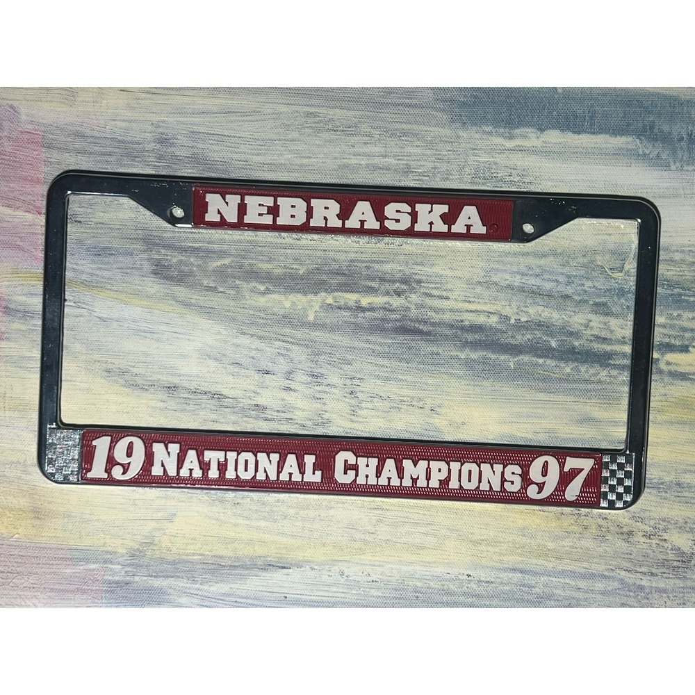 Vintage Nebraska Cornhuskers 1997 National Champions License Plate Frame NCAA